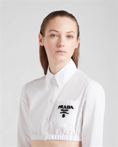 prada shirts womens button up|Prada cropped tops.